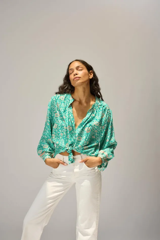 Natalie Martin TOLAN SHIRT Floral Amalfi Sea Shop Tops