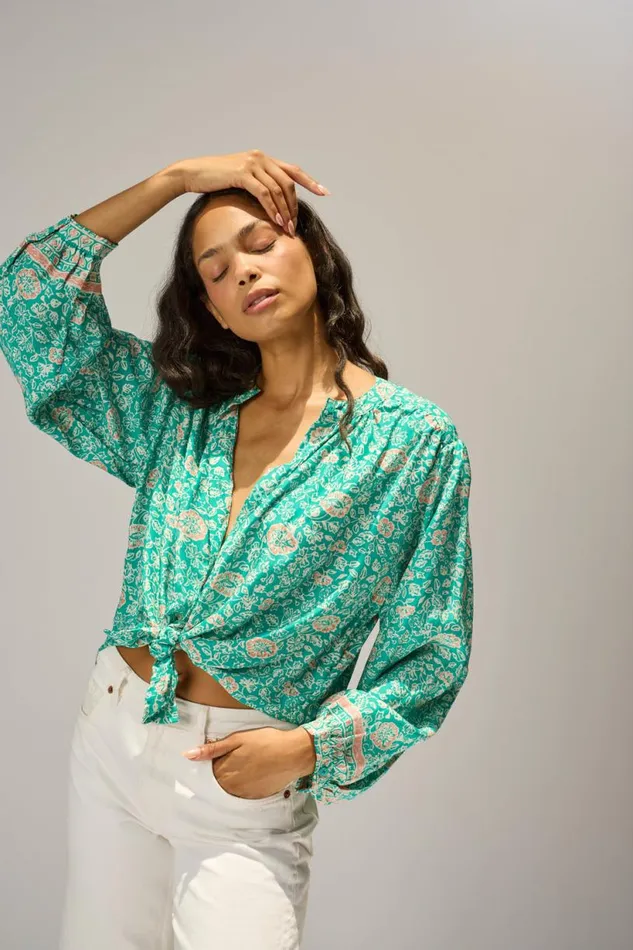 Natalie Martin TOLAN SHIRT Floral Amalfi Sea Shop Tops