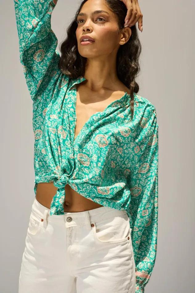 Natalie Martin TOLAN SHIRT Floral Amalfi Sea Shop Tops