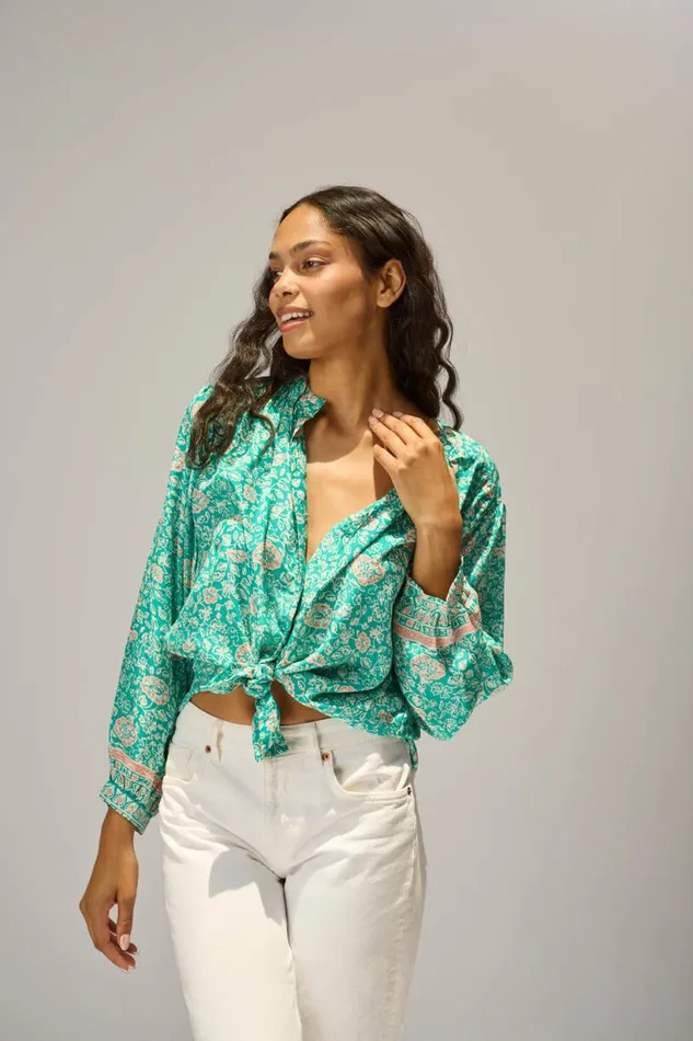 Natalie Martin TOLAN SHIRT Floral Amalfi Sea Shop Tops