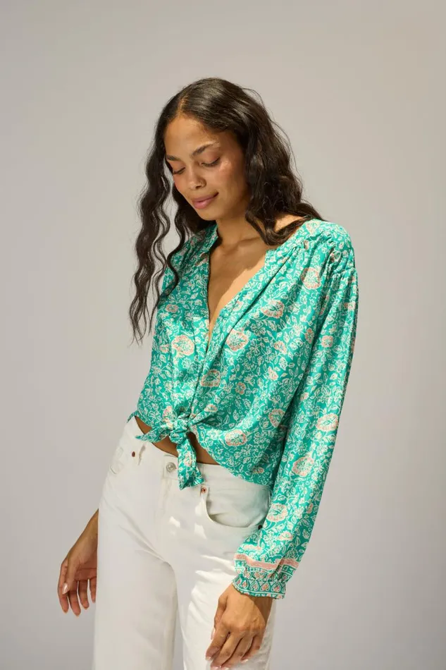 Natalie Martin TOLAN SHIRT Floral Amalfi Sea Shop Tops
