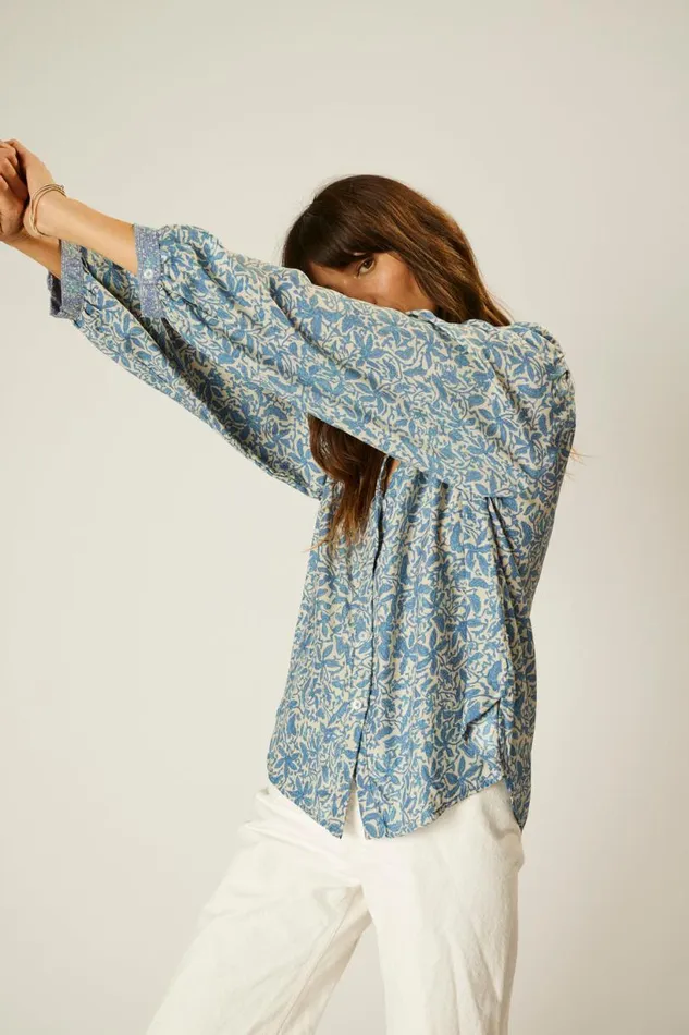 Natalie Martin TOLAN SHIRT Gloriosa Cornflower Shop Tops