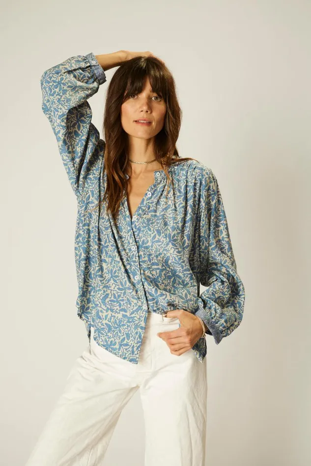 Natalie Martin TOLAN SHIRT Gloriosa Cornflower Shop Tops