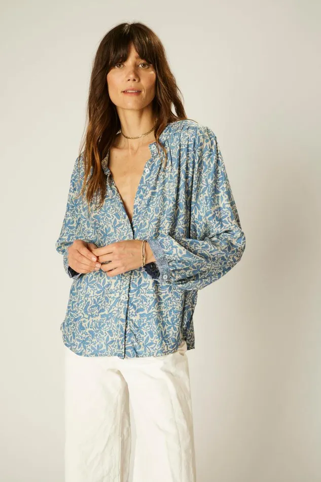 Natalie Martin TOLAN SHIRT Gloriosa Cornflower Shop Tops