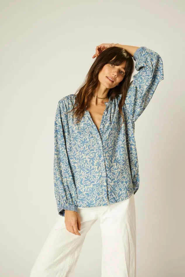 Natalie Martin TOLAN SHIRT Gloriosa Cornflower Shop Tops