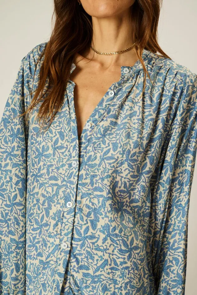 Natalie Martin TOLAN SHIRT Gloriosa Cornflower Shop Tops