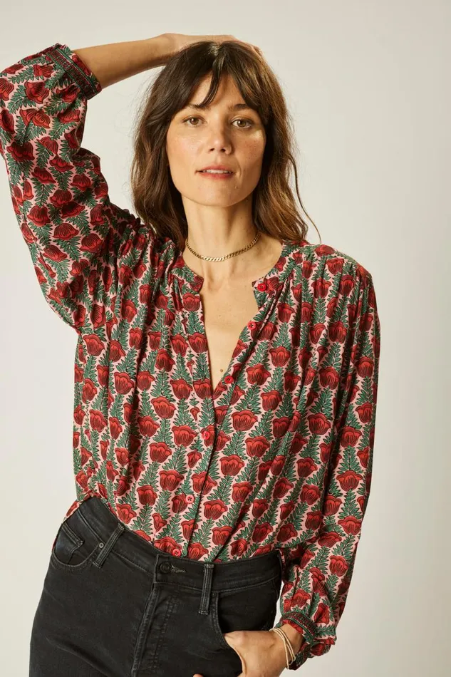 Natalie Martin TOLAN SHIRT Tulip Venetian Red Shop Tops