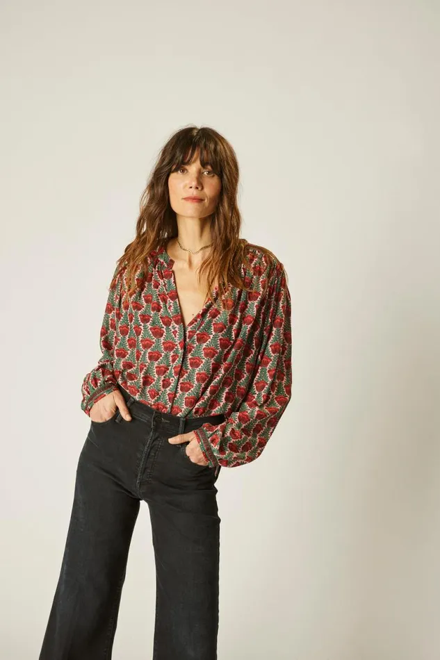 Natalie Martin TOLAN SHIRT Tulip Venetian Red Shop Tops