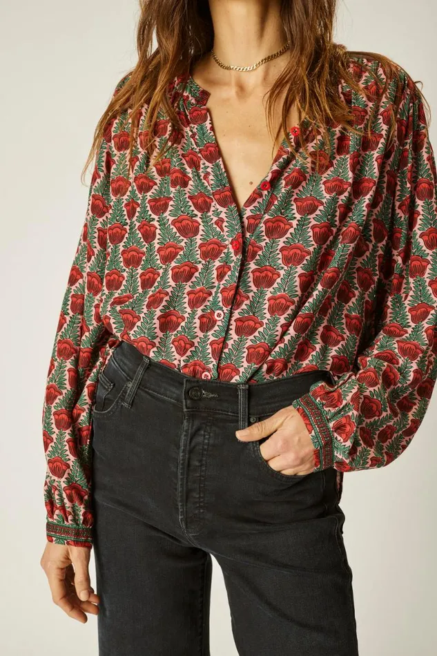Natalie Martin TOLAN SHIRT Tulip Venetian Red Shop Tops