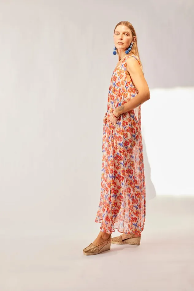 Natalie Martin TOVA MAXI Chiffon Watercolor Onyx Shop Dresses