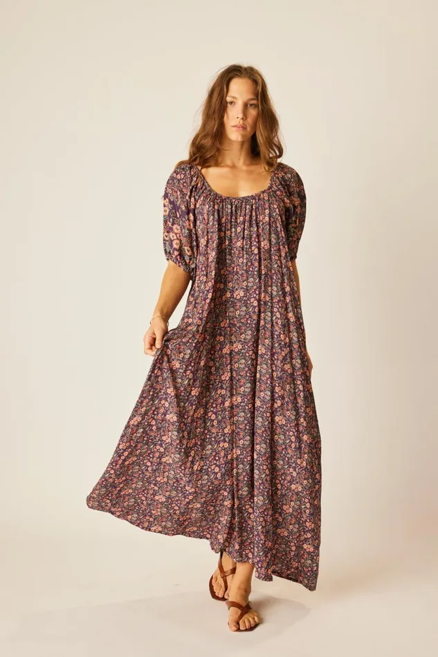 Natalie Martin VIVI DRESS Petite Fleur Aubergine Shop Dresses
