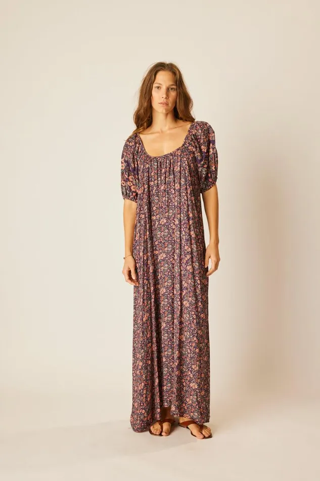 Natalie Martin VIVI DRESS Petite Fleur Aubergine Shop Dresses