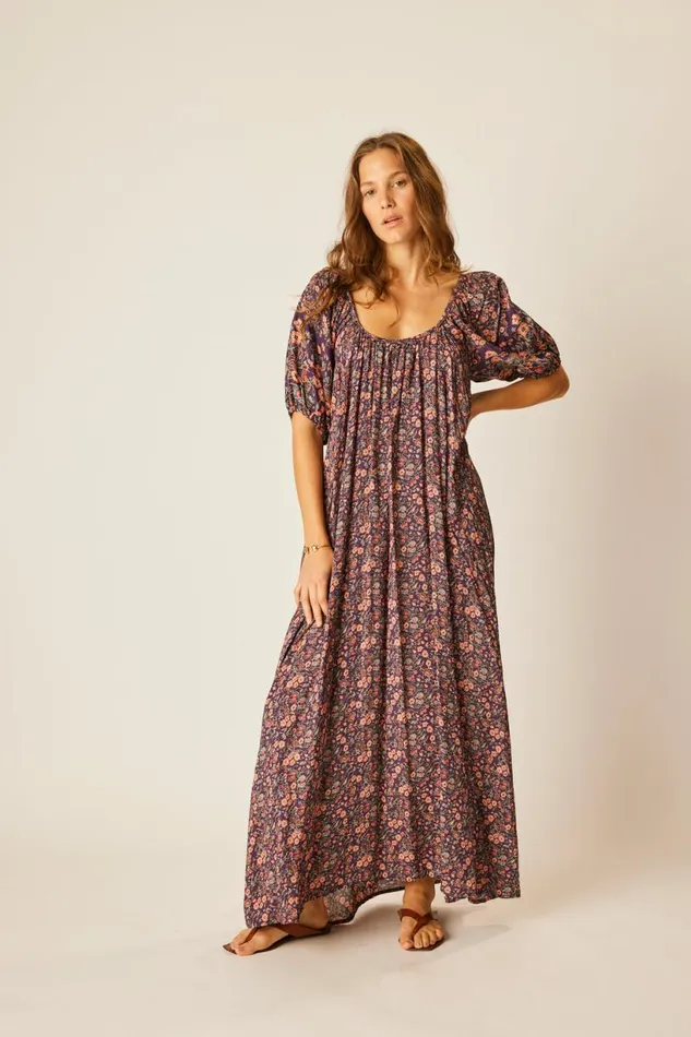 Natalie Martin VIVI DRESS Petite Fleur Aubergine Shop Dresses