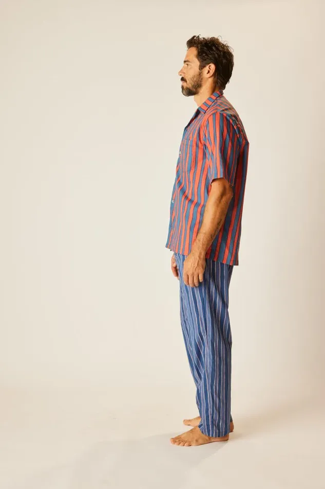 Natalie Martin WILLIAM PANT MEN039S Batik Stripe Navy Shop Men