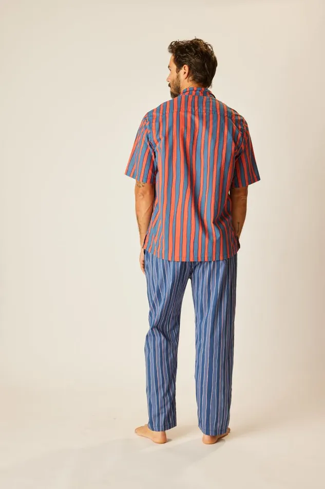 Natalie Martin WILLIAM PANT MEN039S Batik Stripe Navy Shop Men