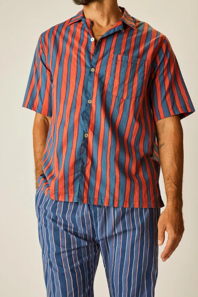 Natalie Martin WILLIAM PANT MEN039S Batik Stripe Navy Shop Men