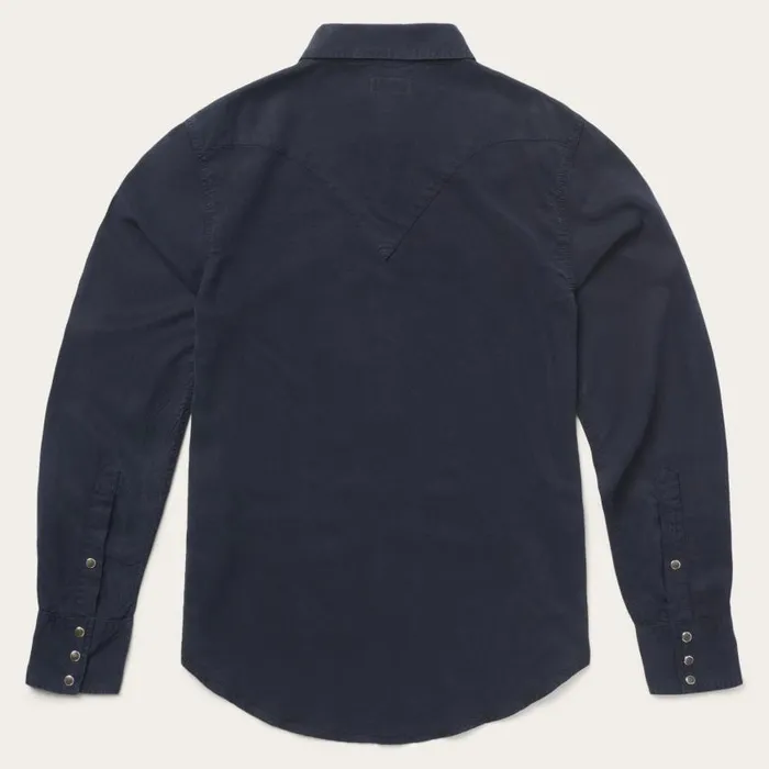 Navy Twill Shirt Blue Men Stetson Western Shirts