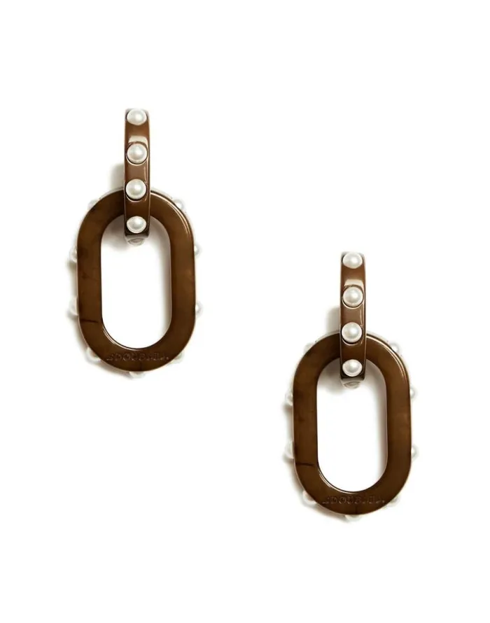 Nefertiti Double Earrings Solid Tortoiseshell Women La Double J Jewelry