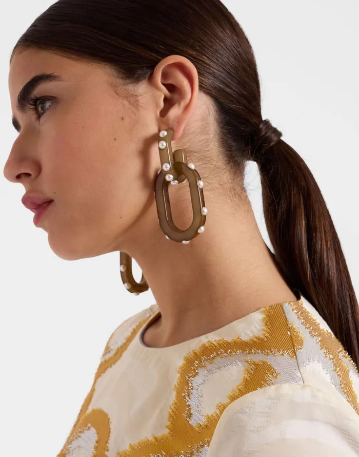 Nefertiti Double Earrings Solid Tortoiseshell Women La Double J Jewelry Nefertiti Double Earrings Solid Tortoiseshell Women La Double J Jewelry