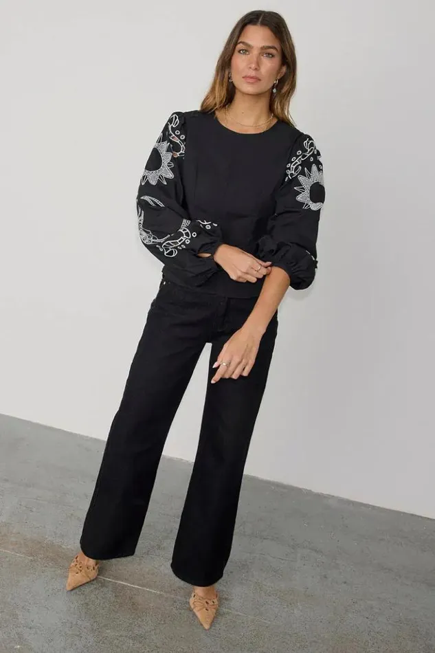 Never Fully Dressed Black Enchanted Lillie Top Women Modest Dressing