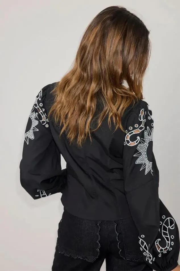 Never Fully Dressed Black Enchanted Lillie Top Women Modest Dressing