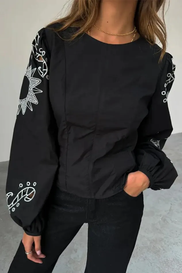 Never Fully Dressed Black Enchanted Lillie Top Women Modest Dressing