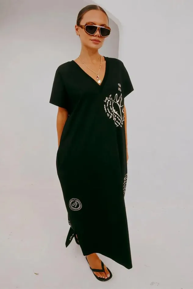 Never Fully Dressed Black Palma T Shirt Dress Women Newness
