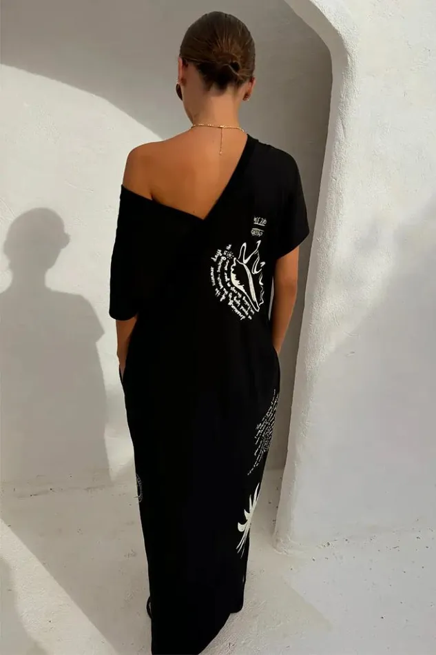 Never Fully Dressed Black Palma T Shirt Dress Women Newness