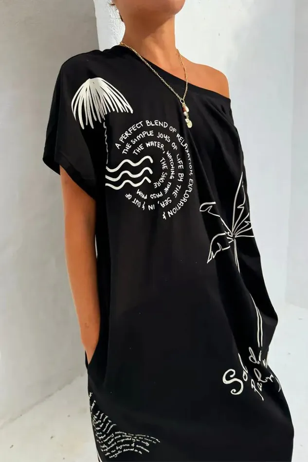 Never Fully Dressed Black Palma T Shirt Dress Women Newness