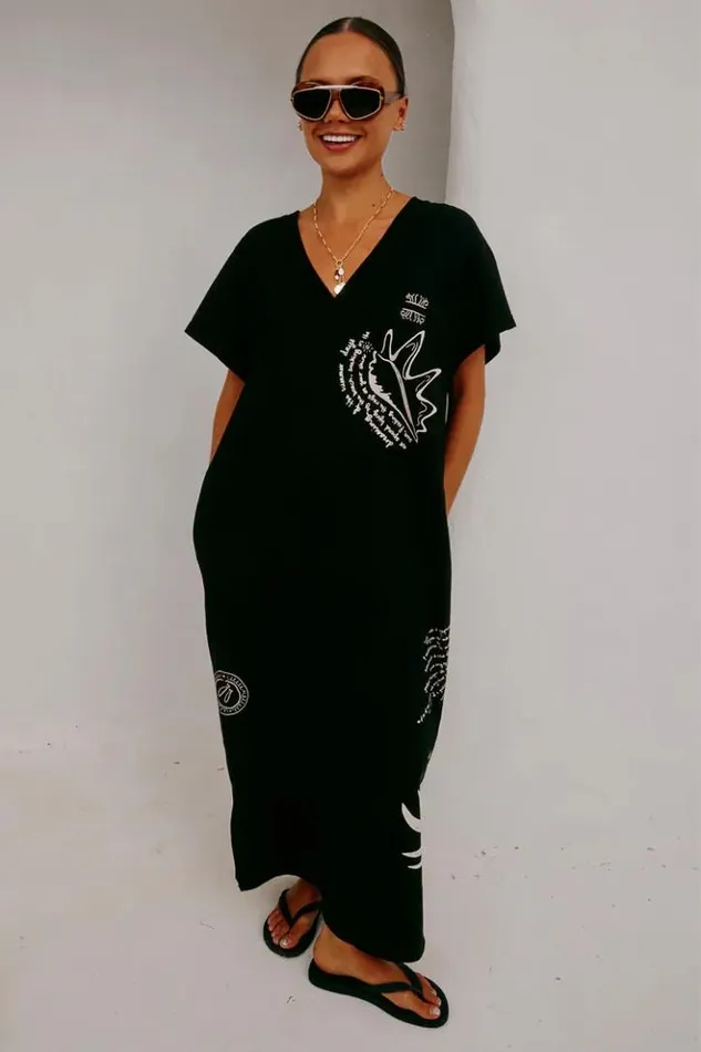 Never Fully Dressed Black Palma T Shirt Dress Women Newness