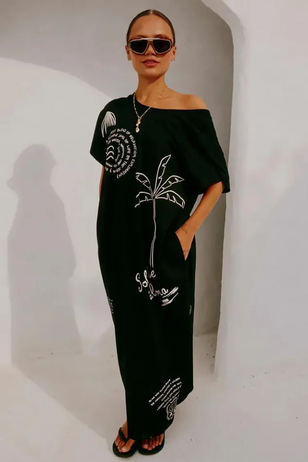 Never Fully Dressed Black Palma T Shirt Dress Women Newness