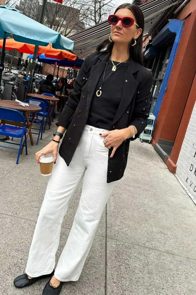 Never Fully Dressed Ecru Scallop Detail Jeans Women Denim