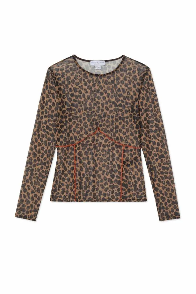 Never Fully Dressed Leopard Cleo Mesh Top Women Leopard Print