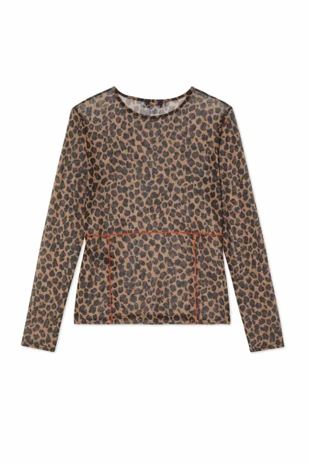 Never Fully Dressed Leopard Cleo Mesh Top Women Leopard Print