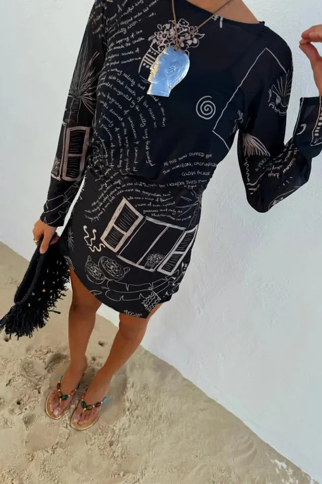 Never Fully Dressed Mono Palma Mesh Mini Wrap Dress Women Newness