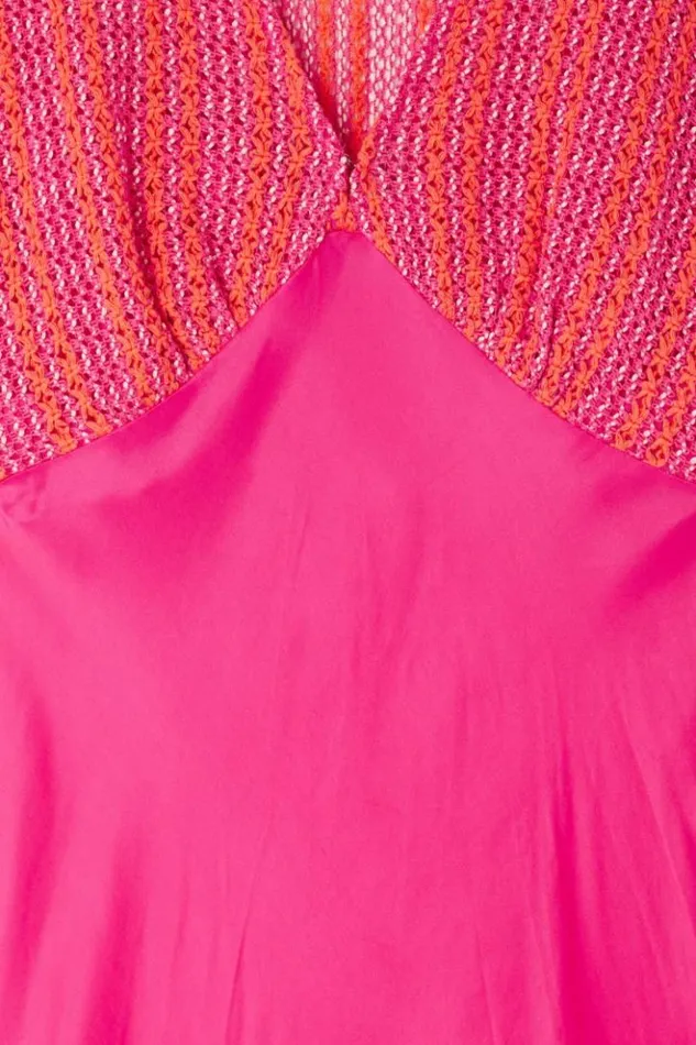 Never Fully Dressed Pink And Red Crochet Elodie Dress Women Newness