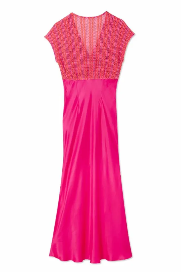 Never Fully Dressed Pink And Red Crochet Elodie Dress Women Newness