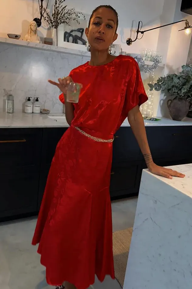 Never Fully Dressed Red Kissed By NFD Erin Dress Petite Women Petite