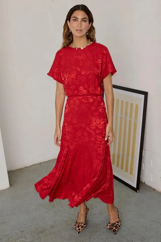 Never Fully Dressed Red Kissed By NFD Erin Dress Petite Women Petite