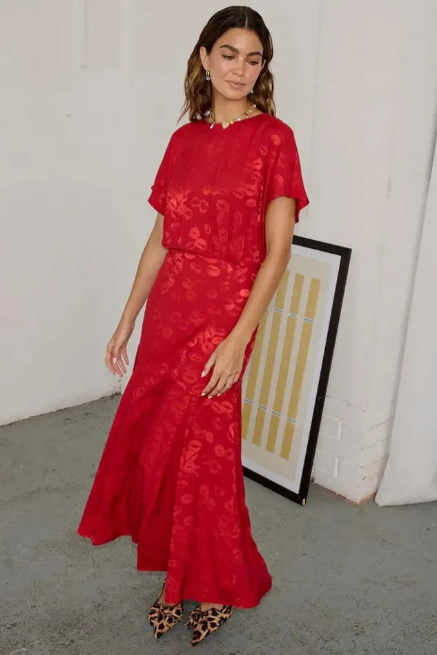 Never Fully Dressed Red Kissed By NFD Erin Dress Petite Women Petite