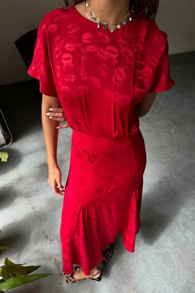 Never Fully Dressed Red Kissed By NFD Erin Dress Petite Women Petite