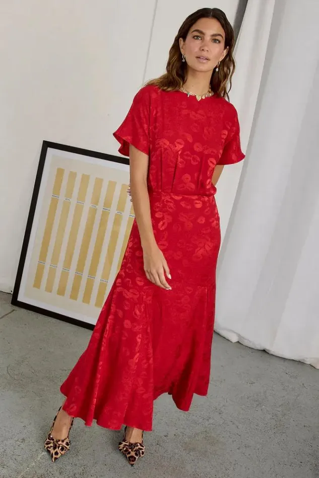Never Fully Dressed Red Kissed By NFD Erin Dress Petite Women Petite