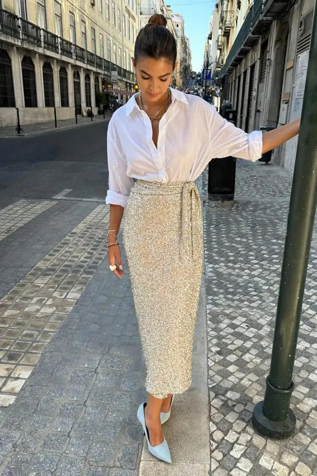 Never Fully Dressed Sequin Maxi Wrap Jaspre Skirt Women Skirts