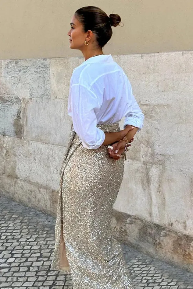 Never Fully Dressed Sequin Maxi Wrap Jaspre Skirt Women Skirts