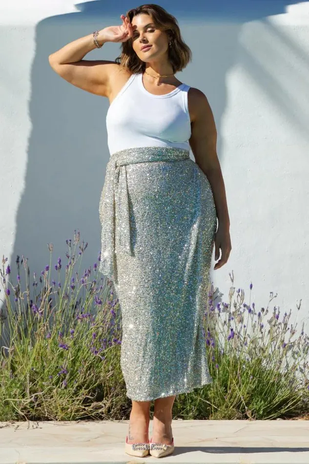 Never Fully Dressed Sequin Maxi Wrap Jaspre Skirt Women Skirts