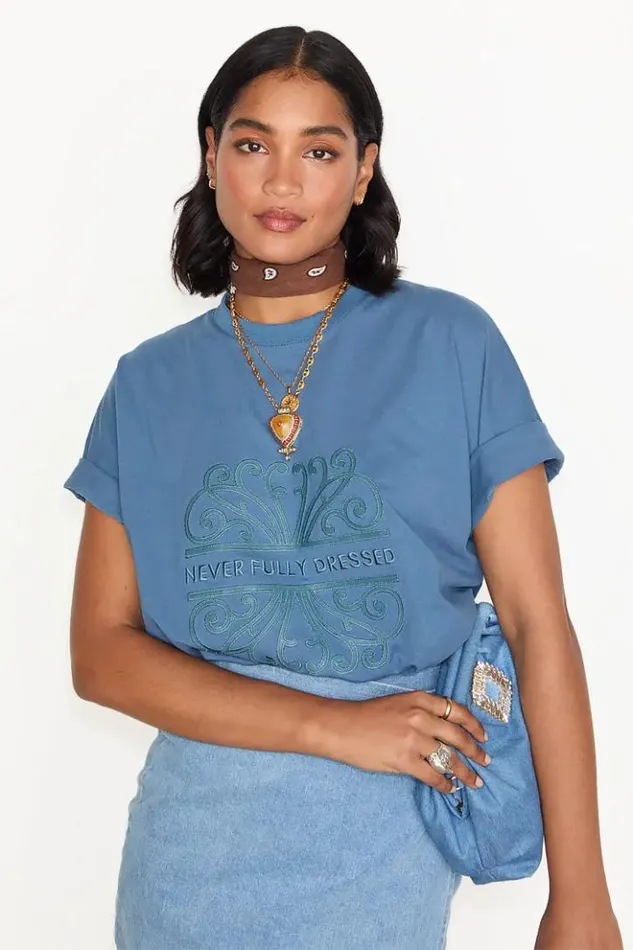 Never Fully Dressed Washed Blue NFD TShirt Women Tops and TShirts