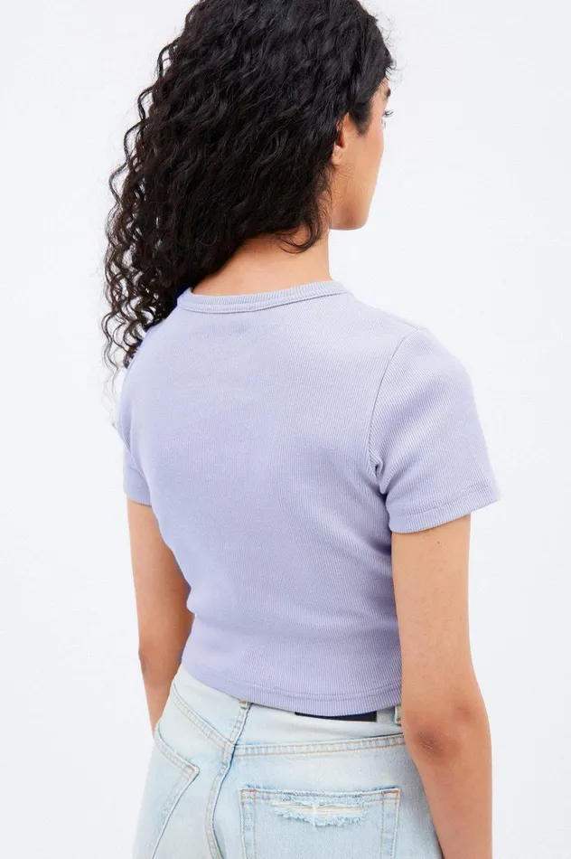 Nina Rib Tee 8211 Aster Haze Aster Haze Women Dr Denim Tees and Tanks