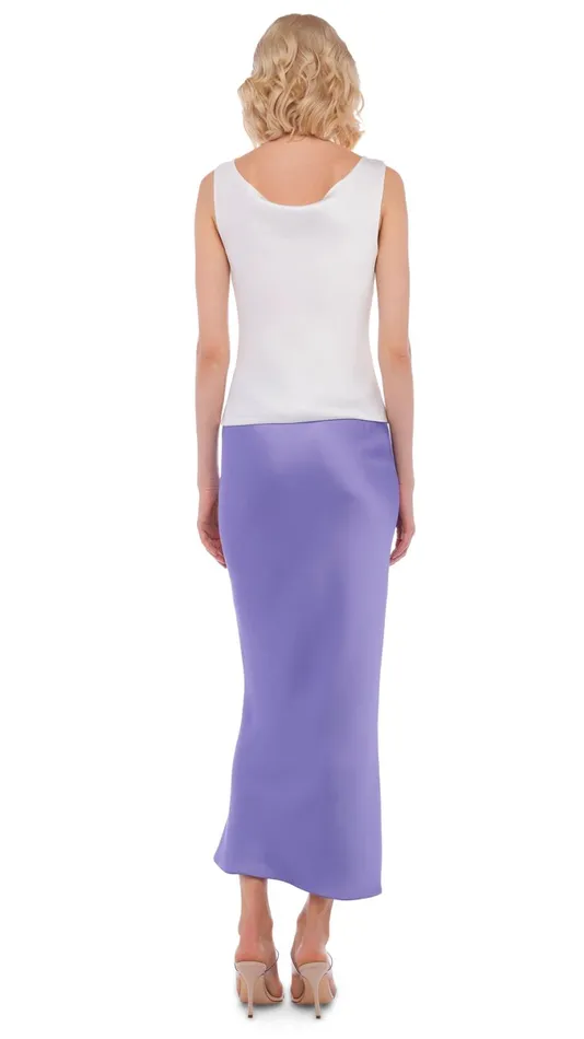 Norma Kamali Bottoms BIAS OBIE SKIRT TO MIDCALF Lilac 8211 Clothing
