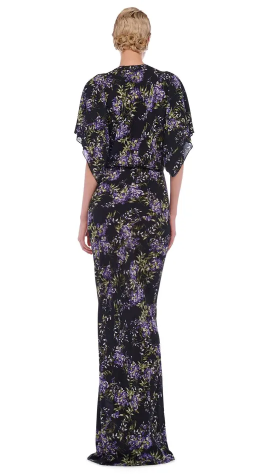 Norma Kamali Dresses OBIE GOWN Lavender Floral 8211 Clothing