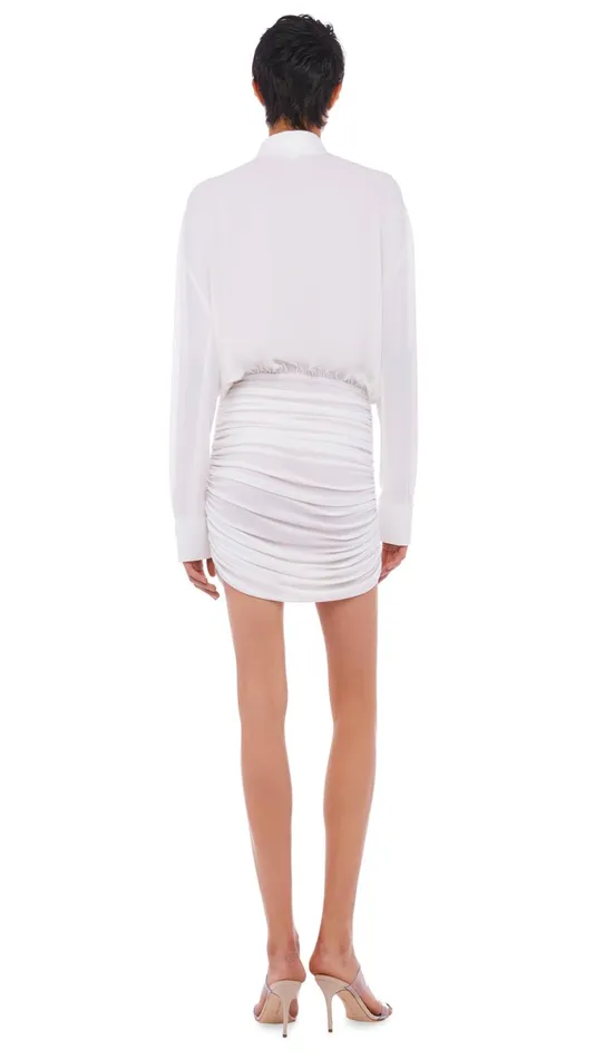 Norma Kamali Dresses OS BF NK SHIRT MINI DRESS Snow White 8211 Clothing